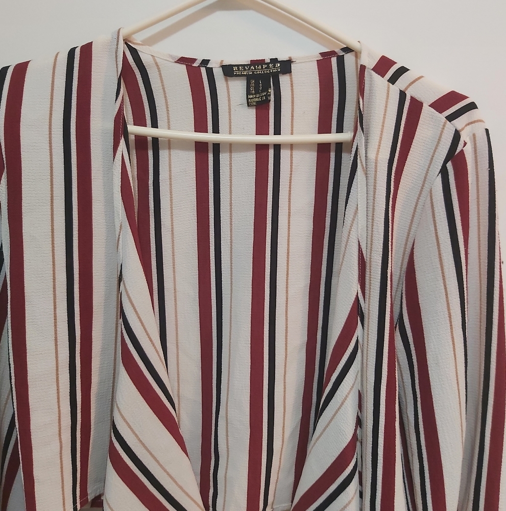 Revamped Premium Collection Striped Longsleeved Tied Top Size Large (L) - Picture 5 of 7